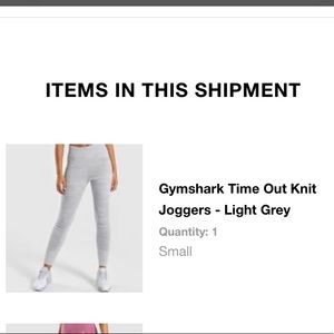 Gymshark Time Out Knit Joggers - light grey